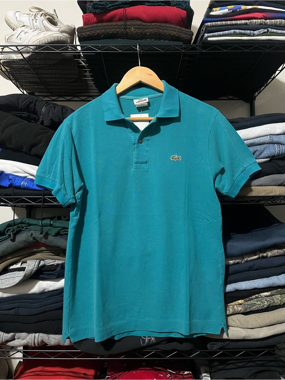 Lacoste Men's Teal Green Short-Sleeve Polo